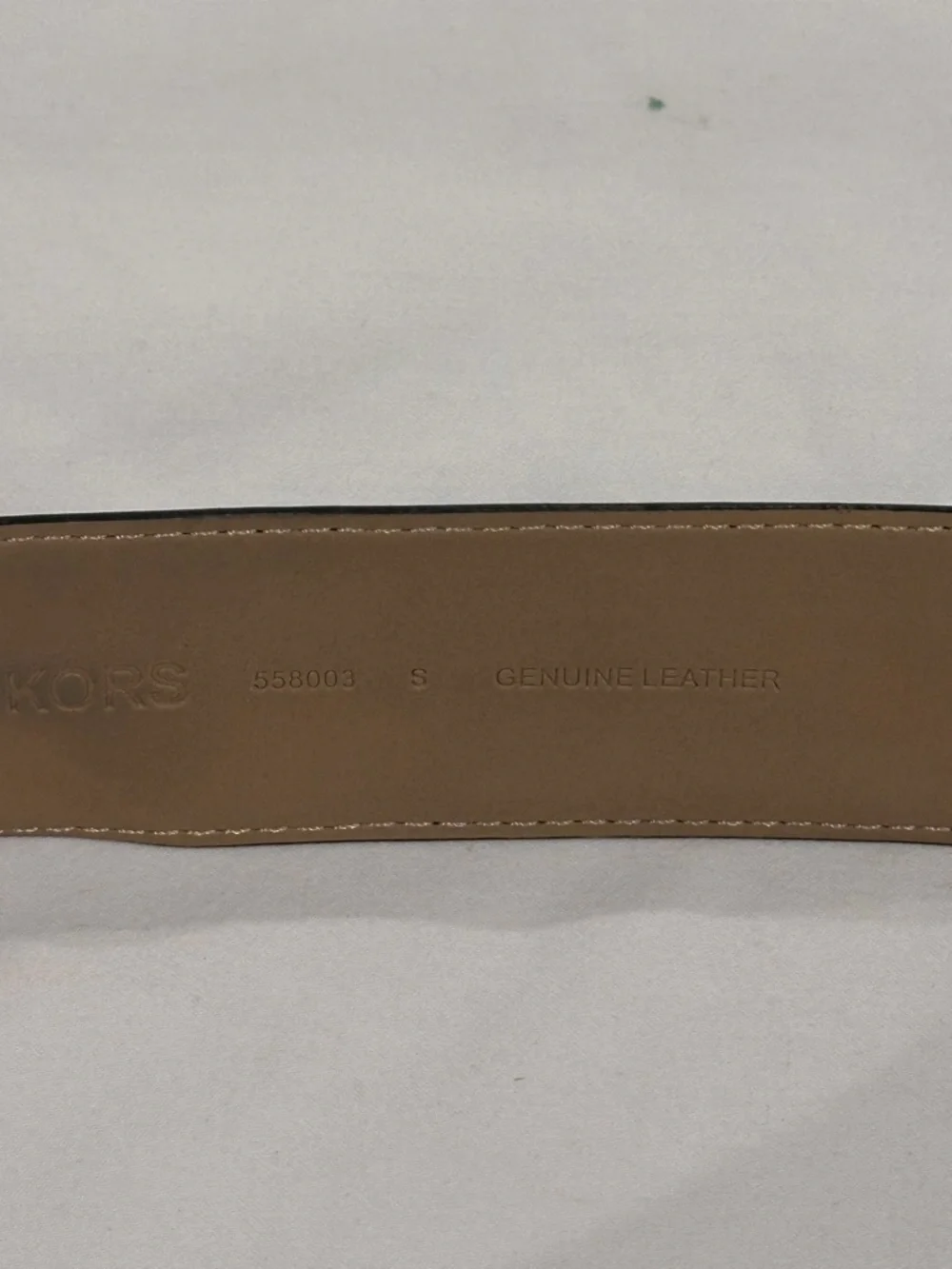 Michael Kors Black Leather Belt with Silver-Tone Buckle Genuine Leather Size S